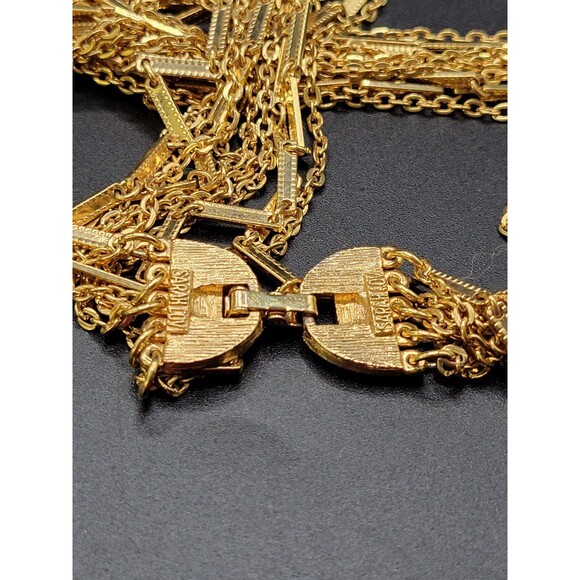Vintage Gold tone Sarah Coventry Long Heavy Layered Necklace and Bracelet - Picture 11 of 11